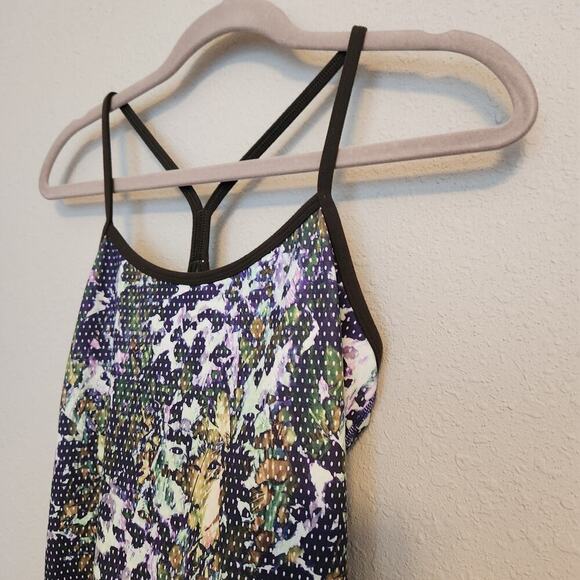 Lululemon Power Y Tank Amala Iris Floral Dot Print Size 6 - Picture 5 of 11